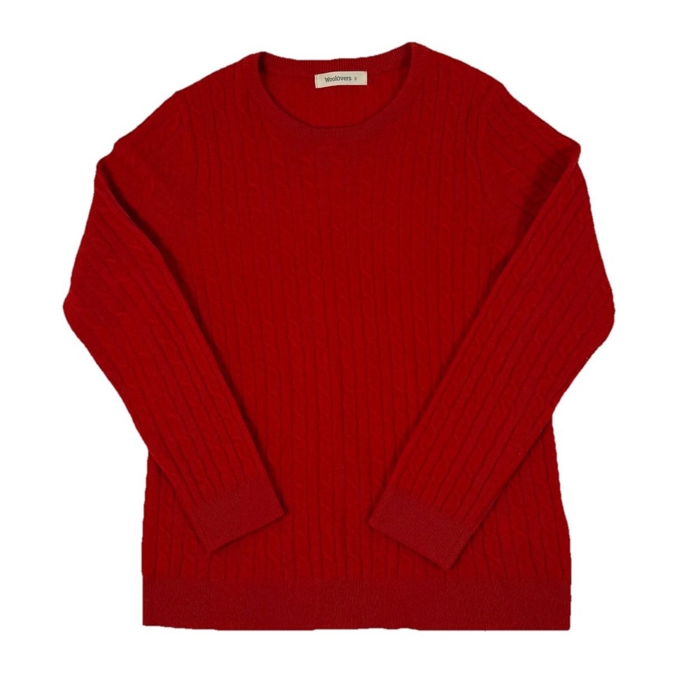 Woolovers Cashmere Merino Wool Cable Knit‎ Crew Neck Sweater